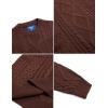imageAelfric Eden Cable Knit Sweater Men Oversized Rory Gilmore Crewneck Knitted Sweater Pullover 2024 Vintage Fall Sweaters TopsCoffee