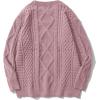 imageAelfric Eden Cable Knit Sweater Men Oversized Rory Gilmore Crewneck Knitted Sweater Pullover 2024 Vintage Fall Sweaters TopsPink