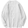 imageAelfric Eden Cable Knit Sweater Men Oversized Rory Gilmore Crewneck Knitted Sweater Pullover 2024 Vintage Fall Sweaters TopsWhite