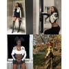 imageAelfric Eden Cropped Leather Jacket Women PU Crop Moto Biker Racing Trendy Fashion Casual CoatsBlack