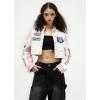 imageAelfric Eden Cropped Leather Jacket Women PU Crop Moto Biker Racing Trendy Fashion Casual CoatsPink