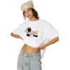 imageAelfric Eden Dachshund Graphic Tees Women Oversized T Shirts Cute Embroidery Dog Loose Fit Y2k ShirtWhite