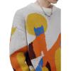 imageAelfric Eden Graphic Sweaters Color Blocking Cat Sweater Vintage Oversized Crewneck Knit Pullover Christmas TopsApricot