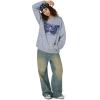 imageAelfric Eden Hoodies Denim Butterfly Hoodie Casual Baggy Hooded Pullover Sweatshirts Streetwear UnisexGrey
