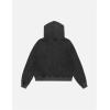 imageAelfric Eden Hoodies Washed Solid Zip Up Hoodie Casual Cropped Hooded Sweatshirt Long Sleeve Zipper Pullover StreetwearBlack