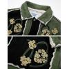 imageAelfric Eden Jackets Color Blocking Embroidery Flower Coats Casual Soft Warm Fleece Lined Jacket 2025 Trendy TopsGreen