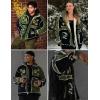 imageAelfric Eden Jackets Color Blocking Embroidery Flower Coats Casual Soft Warm Fleece Lined Jacket 2025 Trendy TopsGreen