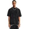 imageAelfric Eden Mens Cotton TShirts Oversized Unisex Short Sleeves Wash Baggy Casual Tees Workout Solid Summer TopsBlack