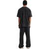 imageAelfric Eden Mens Cotton TShirts Oversized Unisex Short Sleeves Wash Baggy Casual Tees Workout Solid Summer TopsBlack