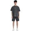 imageAelfric Eden Mens Cotton TShirts Oversized Unisex Short Sleeves Wash Baggy Casual Tees Workout Solid Summer TopsDrak Grey