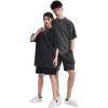 imageAelfric Eden Mens Cotton TShirts Oversized Unisex Short Sleeves Wash Baggy Casual Tees Workout Solid Summer TopsDrak Grey
