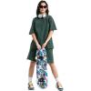 imageAelfric Eden Mens Cotton TShirts Oversized Unisex Short Sleeves Wash Baggy Casual Tees Workout Solid Summer TopsGreen