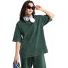 imageAelfric Eden Mens Cotton TShirts Oversized Unisex Short Sleeves Wash Baggy Casual Tees Workout Solid Summer TopsGreen