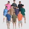 imageAelfric Eden Mens Cotton TShirts Oversized Unisex Short Sleeves Wash Baggy Casual Tees Workout Solid Summer TopsGreen