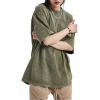 imageAelfric Eden Mens Cotton TShirts Oversized Unisex Short Sleeves Wash Baggy Casual Tees Workout Solid Summer TopsGrey Green