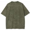 imageAelfric Eden Mens Cotton TShirts Oversized Unisex Short Sleeves Wash Baggy Casual Tees Workout Solid Summer TopsGrey Green