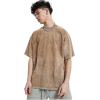 imageAelfric Eden Mens Cotton TShirts Oversized Unisex Short Sleeves Wash Baggy Casual Tees Workout Solid Summer TopsSand