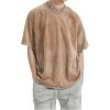 imageAelfric Eden Mens Cotton TShirts Oversized Unisex Short Sleeves Wash Baggy Casual Tees Workout Solid Summer TopsSand