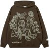 imageAelfric Eden Mens Graphic Oversized Hoodie Cartoon Character Print Streetwear Casual hoodies y2k Hooded SweatshirtCoffee