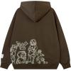 imageAelfric Eden Mens Graphic Oversized Hoodie Cartoon Character Print Streetwear Casual hoodies y2k Hooded SweatshirtCoffee