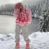 imageAelfric Eden Mens Graphic Oversized Hoodie Cartoon Character Print Streetwear Casual hoodies y2k Hooded SweatshirtPink