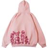 imageAelfric Eden Mens Graphic Oversized Hoodie Cartoon Character Print Streetwear Casual hoodies y2k Hooded SweatshirtPink