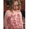 imageAelfric Eden Mens Graphic Oversized Hoodie Cartoon Character Print Streetwear Casual hoodies y2k Hooded SweatshirtPink