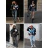 imageAelfric Eden Mens Motorcycle Jacket Moto Bomber Lightweight Varsity Jacket Women Vintage CoatsBlack