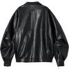 imageAelfric Eden Womens Faux Leather Jacket Y2k Motorcycle Bomber Jackets Oversized Moto Jacket StreetwearBlack