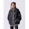 imageAelfric Eden Womens Faux Leather Jacket Y2k Motorcycle Bomber Jackets Oversized Moto Jacket StreetwearBlack