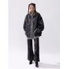 imageAelfric Eden Womens Leather Jacket Oversized Y2k Faux Motorcycle Bomber Moto Biker Jackets CoatsBlack