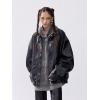 imageAelfric Eden Womens Leather Jacket Oversized Y2k Faux Motorcycle Bomber Moto Biker Jackets CoatsBlack