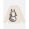 imageAelfric Eden Womens Pullover Sweater Hand Drawn Cat Graphic Printed Oversized Sweater Fall Winter Fashion Couple TopsApricot