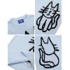 imageAelfric Eden Womens Pullover Sweater Hand Drawn Cat Graphic Printed Oversized Sweater Fall Winter Fashion Couple TopsLight Blue