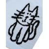 imageAelfric Eden Womens Pullover Sweater Hand Drawn Cat Graphic Printed Oversized Sweater Fall Winter Fashion Couple TopsLight Blue