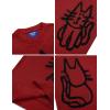 imageAelfric Eden Womens Pullover Sweater Hand Drawn Cat Graphic Printed Oversized Sweater Fall Winter Fashion Couple TopsRed