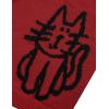imageAelfric Eden Womens Pullover Sweater Hand Drawn Cat Graphic Printed Oversized Sweater Fall Winter Fashion Couple TopsRed