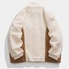 imageAelfric Eden Womens Star Sky Sherpa Fleece Jacket Zip Up Winter Puffer Fuzzy Jackets Patchwork Warm Fur Coat UnisexBrown