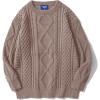 imageAelfric Eden Cable Knit Sweater Men Oversized Rory Gilmore Crewneck Knitted Sweater Pullover 2024 Vintage Fall Sweaters TopsDeep Apricot