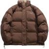 imageAelfric Eden Coats Plaid Reversible Coat Trendy Solid Casual Puffer Down Jacket Quilted Bubble Jackets Y2k OutfitsCoffee