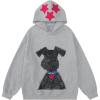 imageAelfric Eden Dog Graphic Hoodie Oversized Cute Star Sweatshirt Unisex Y2k Casual Hooded PulloverGrey