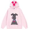 imageAelfric Eden Dog Graphic Hoodie Oversized Cute Star Sweatshirt Unisex Y2k Casual Hooded PulloverPink