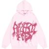 imageAelfric Eden Graphic Hoodies Abstract Print Washed Hoodie Long Sleeve Acid Washed Hooded Sweatshirts Trendy Y2k TopsPink