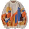 imageAelfric Eden Graphic Sweaters Color Blocking Cat Sweater Vintage Oversized Crewneck Knit Pullover Christmas TopsApricot