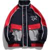 imageAelfric Eden Mens Motorcycle Jacket Moto Bomber Lightweight Varsity Jacket Women Vintage CoatsRed