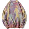 imageAelfric Eden Neon Color Block Knit Sweater Casual Oversized PulloverPurple