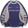 imageAelfric Eden Oversized Graphic Sweatshirt for Women Contrast Color Crewneck Long Sleeve Tops Casual PulloverPurple