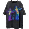 imageAelfric Eden Oversized Graphic Tees Print Vintage Tshirts Cotton Tops Streetwear Casual ShirtBlack