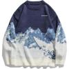 imageAelfric Eden Snow Mountain Sweater Men Casual Knitted Sweater Oversized Graphic Pullover SweaterBlue