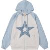 imageAelfric Eden Suede Star Patchwork Full Zip Up Hoodie Oversized Graphic Hoodies Y2K Hooded Casual Sweatshirts JacketsBule